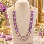 Multi Layered Green Crystal & Pearl Statement Necklace | Damani Jewels