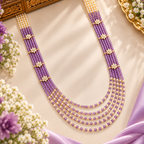 Multi Layered Green Crystal & Pearl Statement Necklace | Damani Jewels