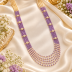 Multi Layered Green Crystal & Pearl Statement Necklace | Damani Jewels