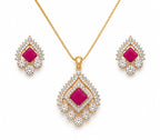 Designer American Diamond Pendant Set for Women