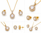 Premium Gold Plated Round CZ Pendant Set for Women – Damani Jewels