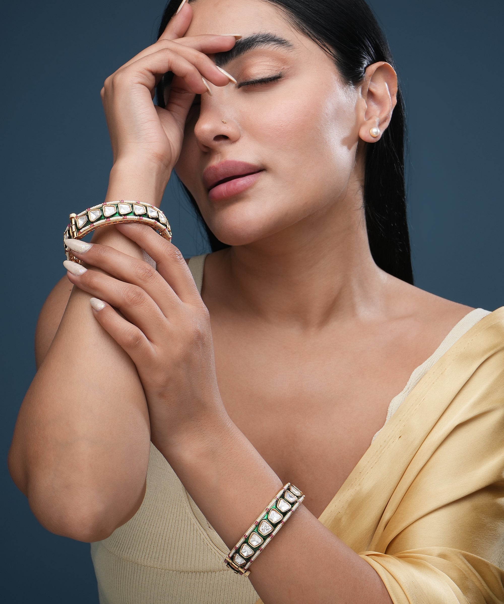 Kundan Openable Bangle Pair 