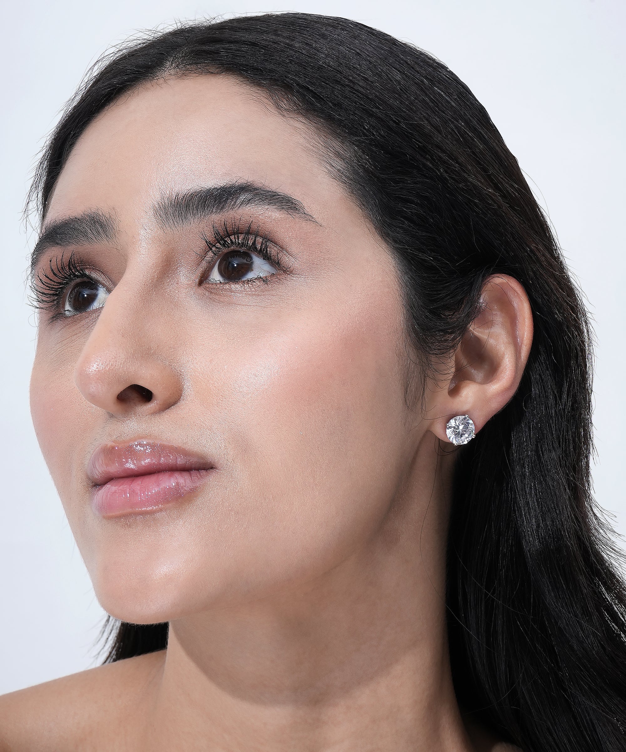 Unisex Diamond Stud Earrings Round Cut | Daily Wear