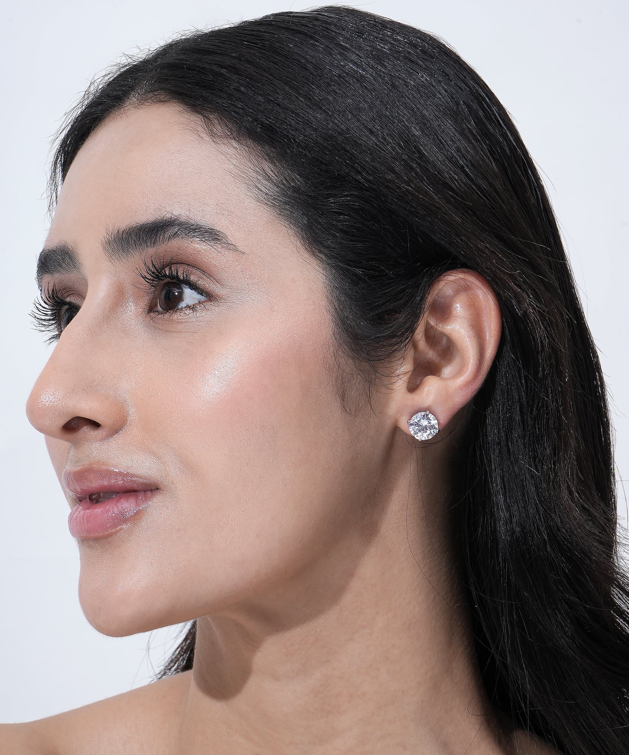 Unisex Diamond Stud Earrings Round Cut | Daily Wear