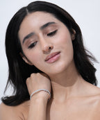 Designer Multi-Row Crystal Statement Bracelet