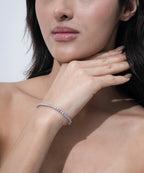 Damani Jewels American Diamond Tennis Bracelet for Women | Silver-Tone Statement Bracelet