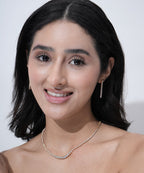 Gold-plated CZ necklace and earrings set for women