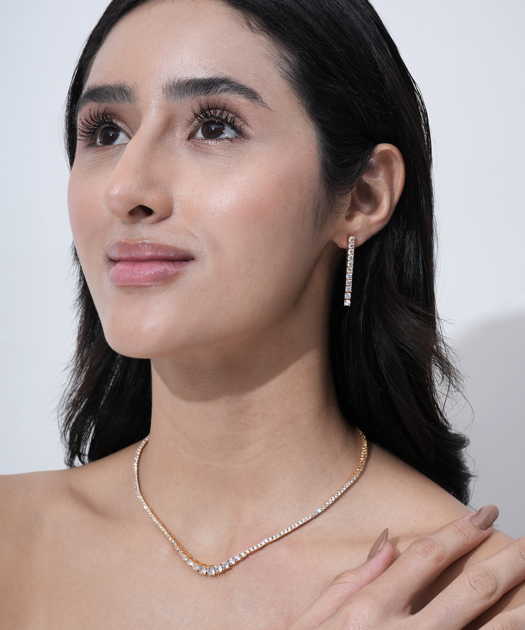 Elegant American Diamond jewelry set for weddings and parties