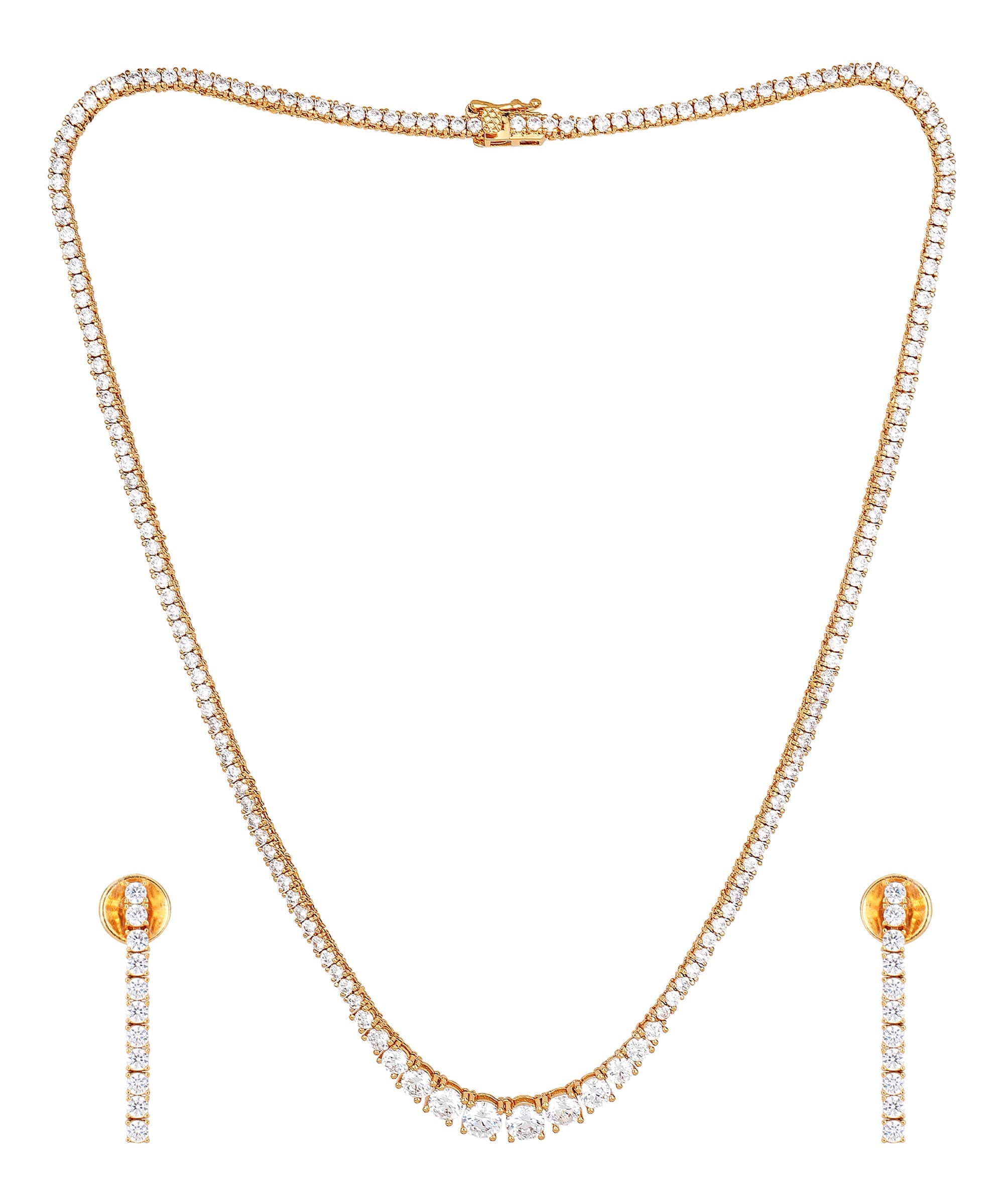 Premium bridal necklace set with matching drop earrings