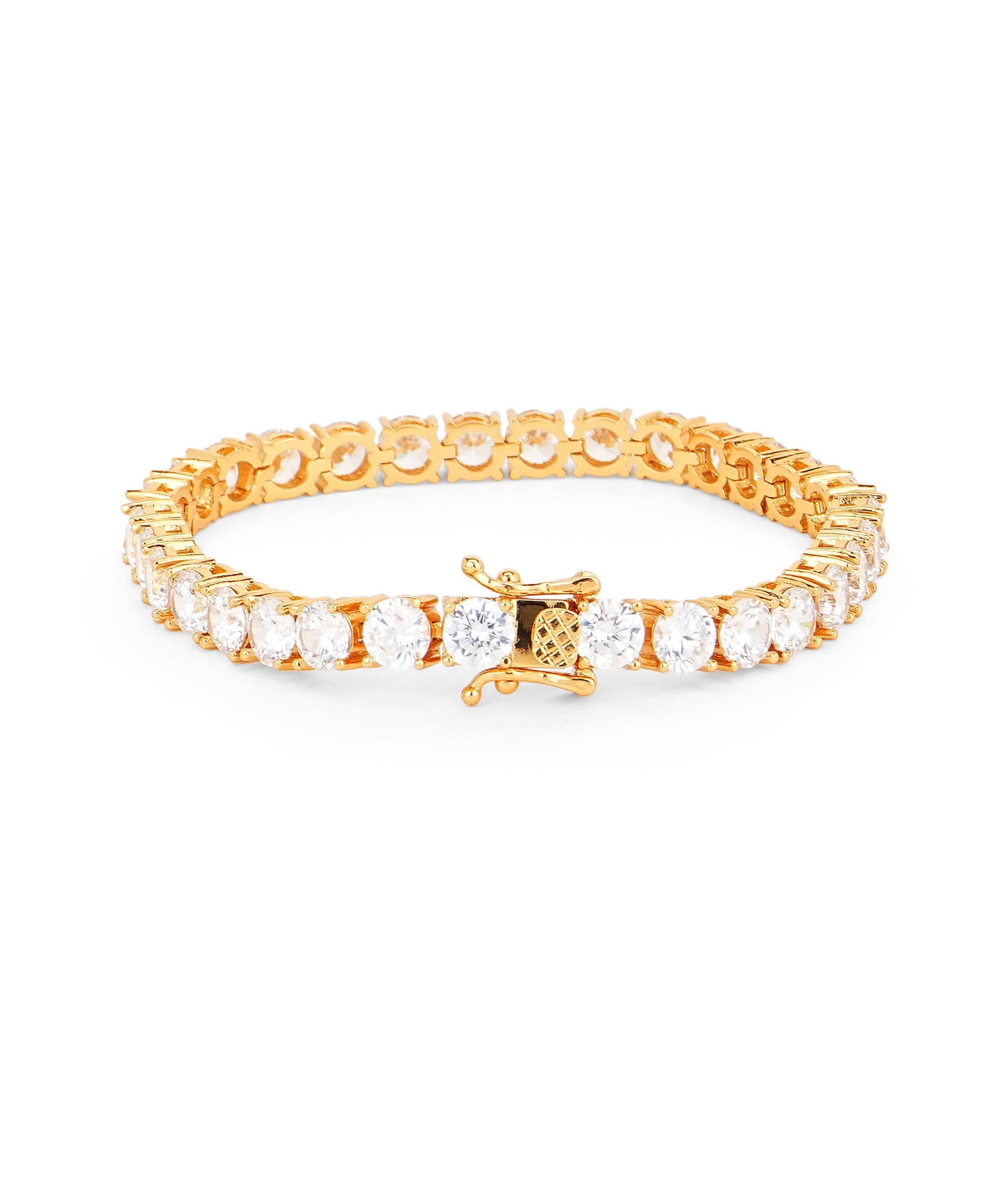 Damani Jewels Premium Crystal Tennis Bracelet for Women | Gold Plated Designer Bracelet