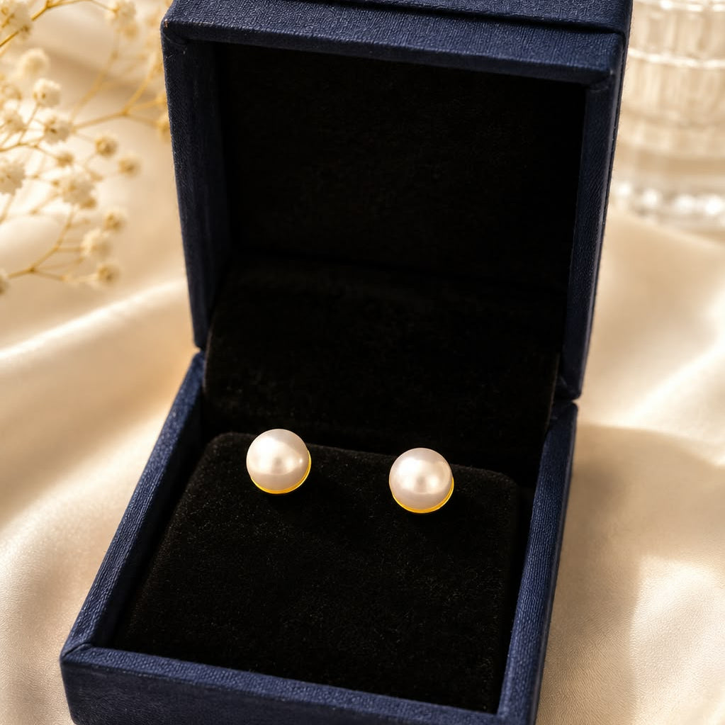 Real Pearl Stud Earrings for Women – Daily Wear Elegant Pearl Earrings | Damani Jewels