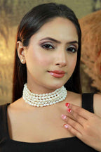 Damani Jewels Real Pearl Multi-Layer Choker Necklace – Elegant Bridal & Festive Jewelry