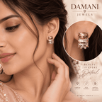 Peach & Pink Crystal Statement Earrings | Damani Jewels