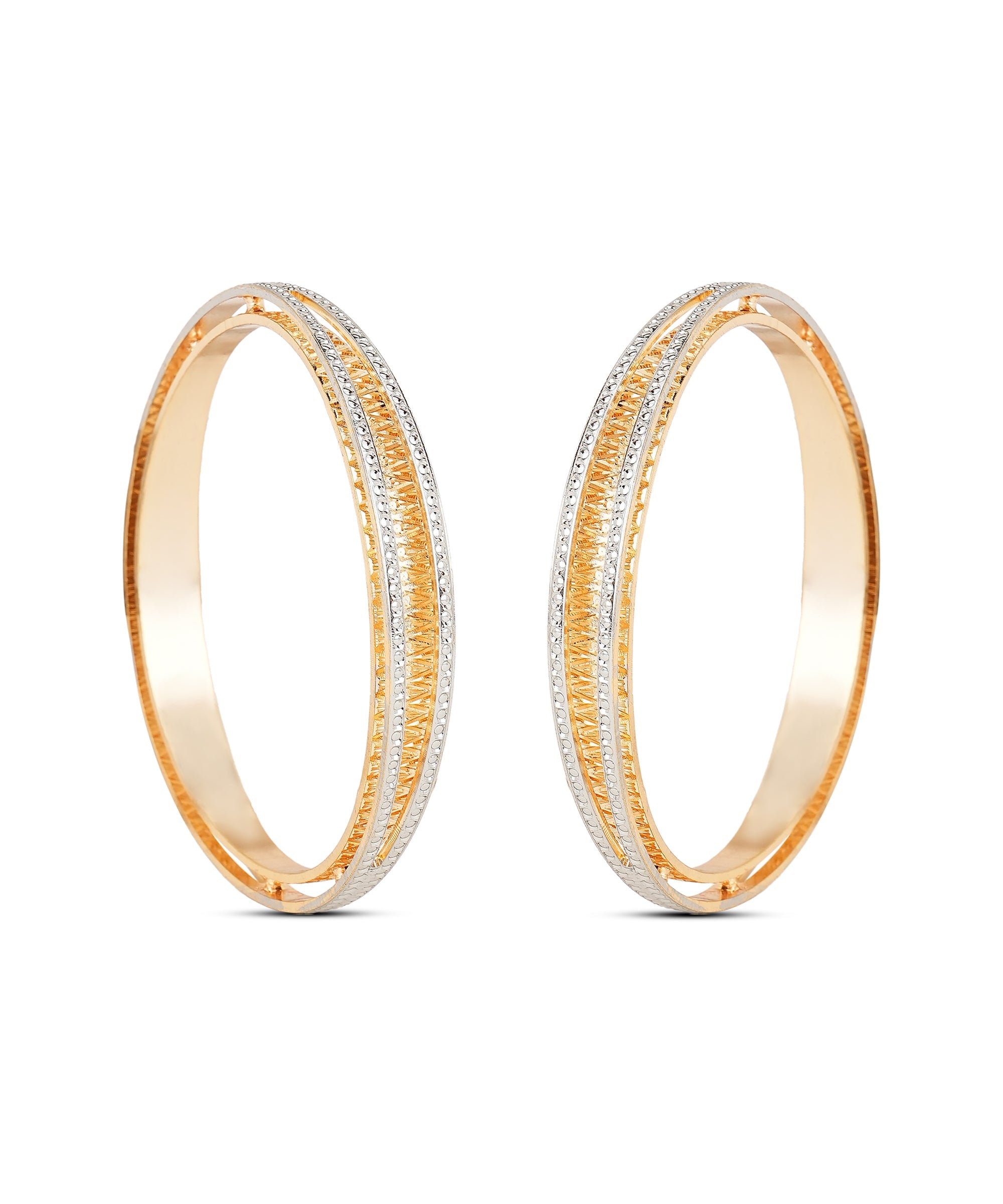 Traditional designer bangles with elegant dual-tone finish
