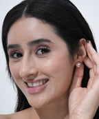 Elegant Gold-Tone Halo Stud Earrings with Round Cut Crystal