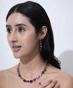 Colorful Swarovski Crystal necklace with matching drop earrings
