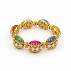 Multicolor Moissanite Gold Bracelet – Designer Link Bracelet