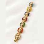 Multicolor Moissanite Gold Bracelet – Designer Link Bracelet