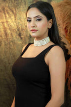 Damani Jewels Real Pearl Multi-Layer Choker Necklace – Elegant Bridal & Festive Jewelry