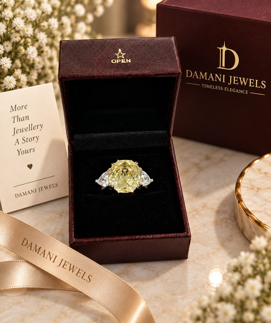 Ice Crushed Solitaire Statement Ring | Damani Jewels