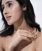 Damani Jewels Gold Plated Designer Bangles for Women | Dual Tone Elegant Everyday Wear Bangle Set
