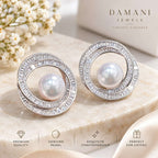 Pearl Halo Stud Earrings | Damani Jewels