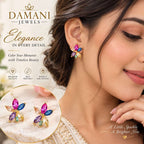 Multicolor Floral Stud Earrings for Women | Damani Jewels
