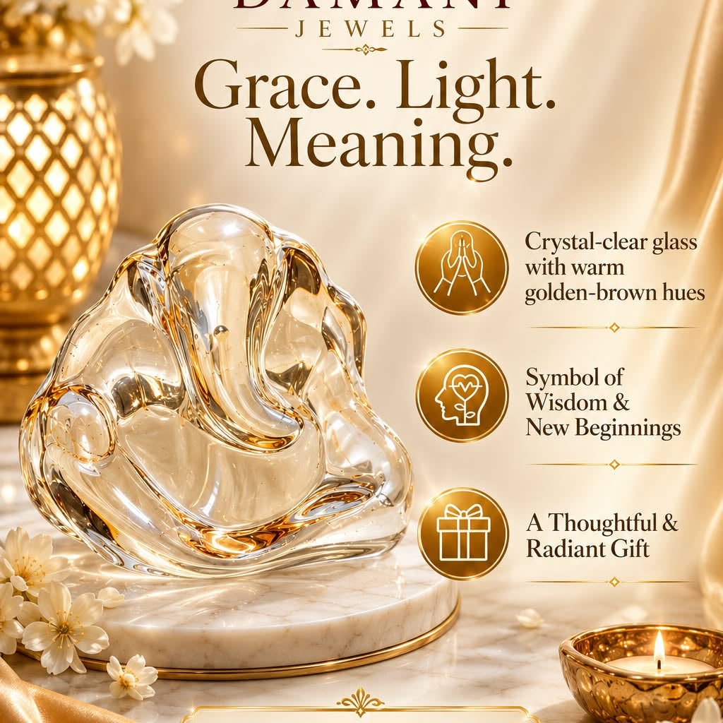 Crystal Glass Lord Ganesha Idol | Elegant Ganesh Statue for Home Decor & Gifting