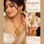 Traditional Gold-Tone Necklace Set with Earrings | Damani Jewels