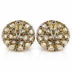 Moissanite Statement Stud Earrings – Gold Finish Round & Teardrop Design