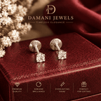 925 Sterling Silver Solitaire Stud Earrings | Lab-Cut Diamond-Look Stones | Damani Jewels