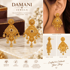 Traditional Gold-Tone Necklace Set with Earrings | Damani Jewels