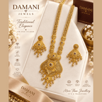 Traditional Gold-Tone Necklace Set with Earrings | Damani Jewels