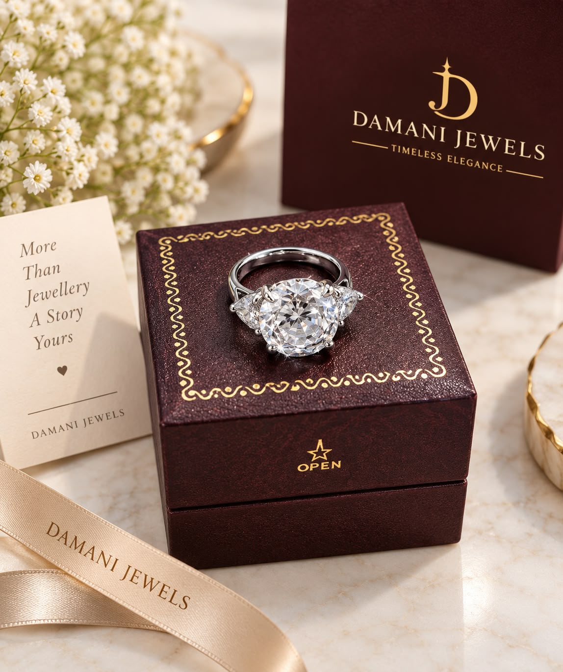 Ice Crusher Solitaire Statement Ring by Damani Jewels