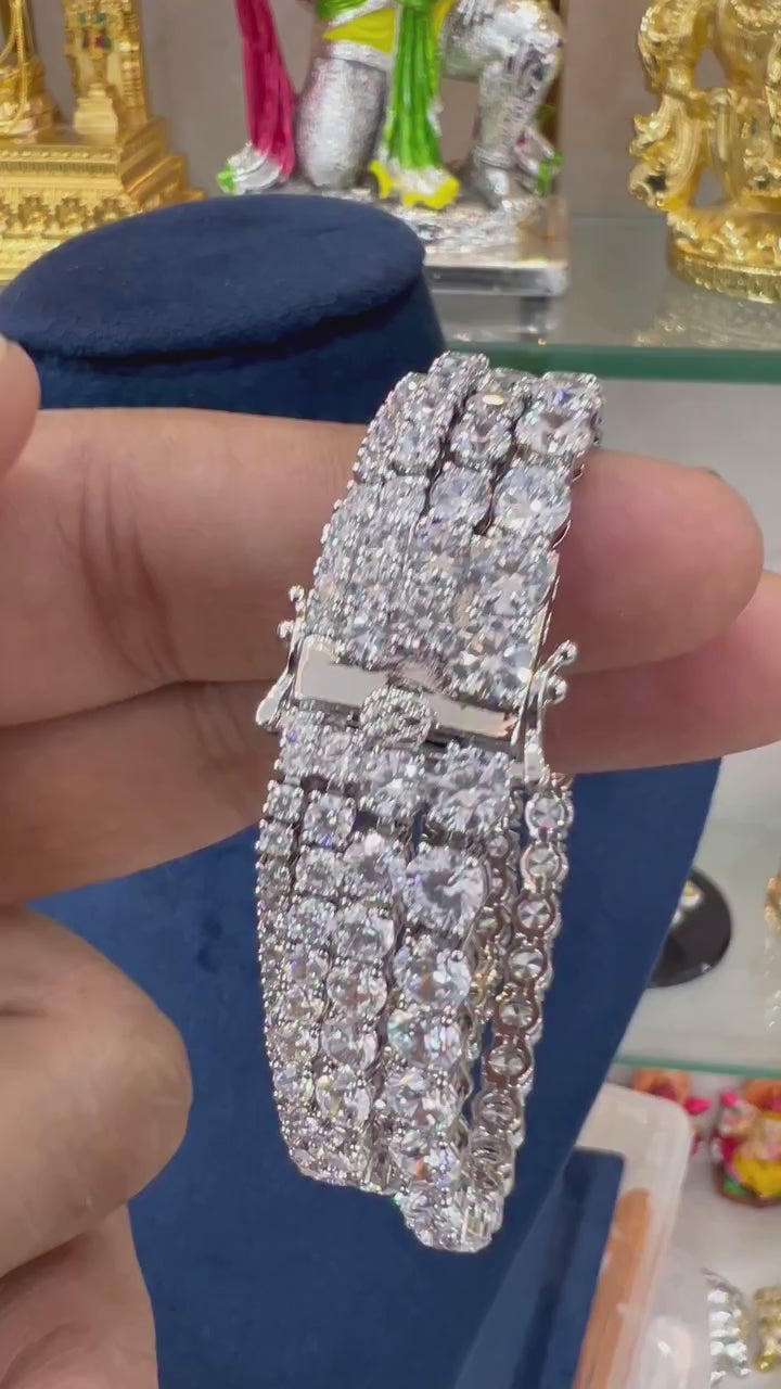 Statement tennis bracelet with sparkling clear stones