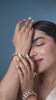Kundan Openable Green Meenakari Bangle Set by Damani Jewels