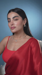 Gold Plated Floral Necklace Set Front View