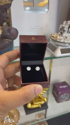 Unisex 92.5 Pure Silver Moissanite Stud Earrings | Sterling Silver Solitaire Earrings
