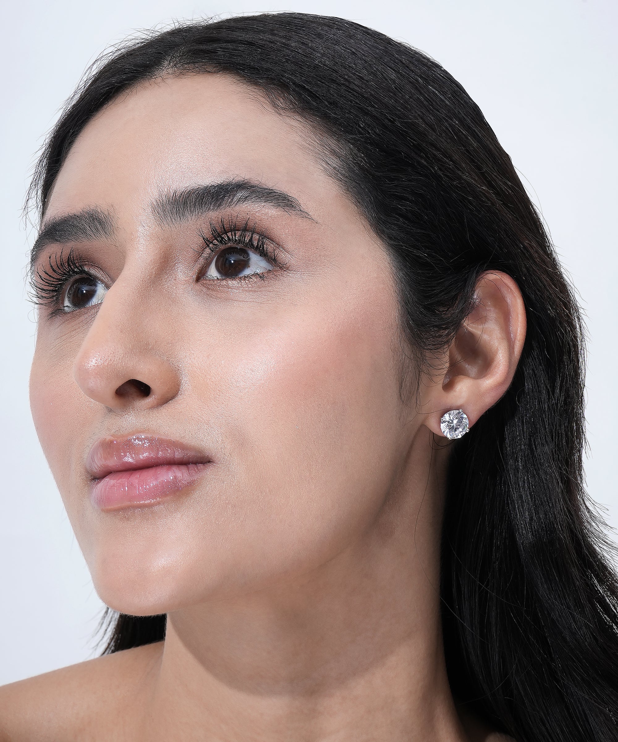 Unisex Diamond Stud Earrings Round Cut | Daily Wear