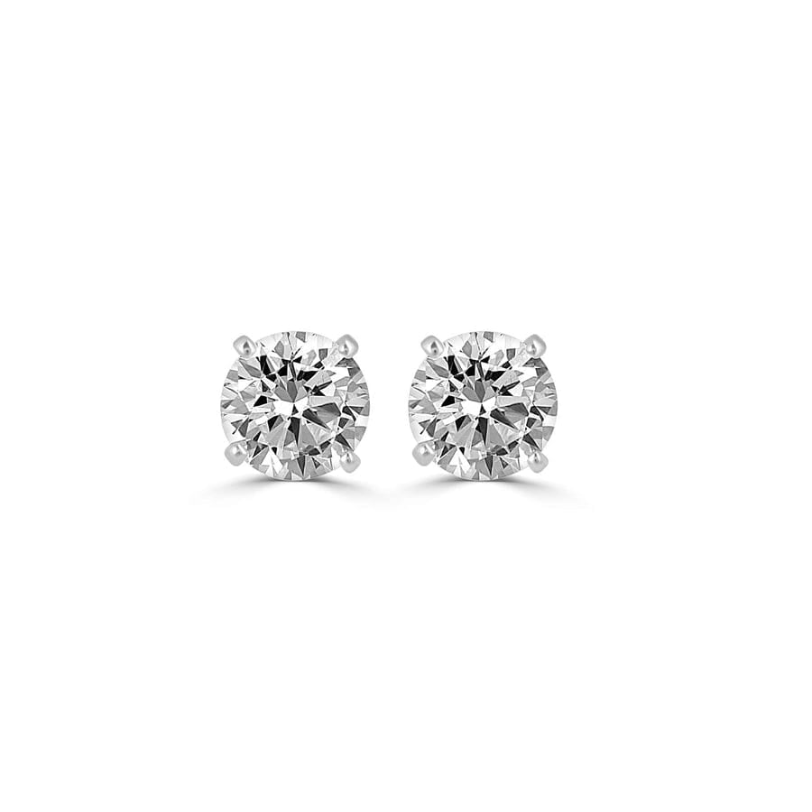 Unisex Diamond Stud Earrings Round Cut | Daily Wear