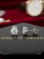 Unisex 92.5 Pure Silver Moissanite Stud Earrings | Sterling Silver Solitaire Earrings