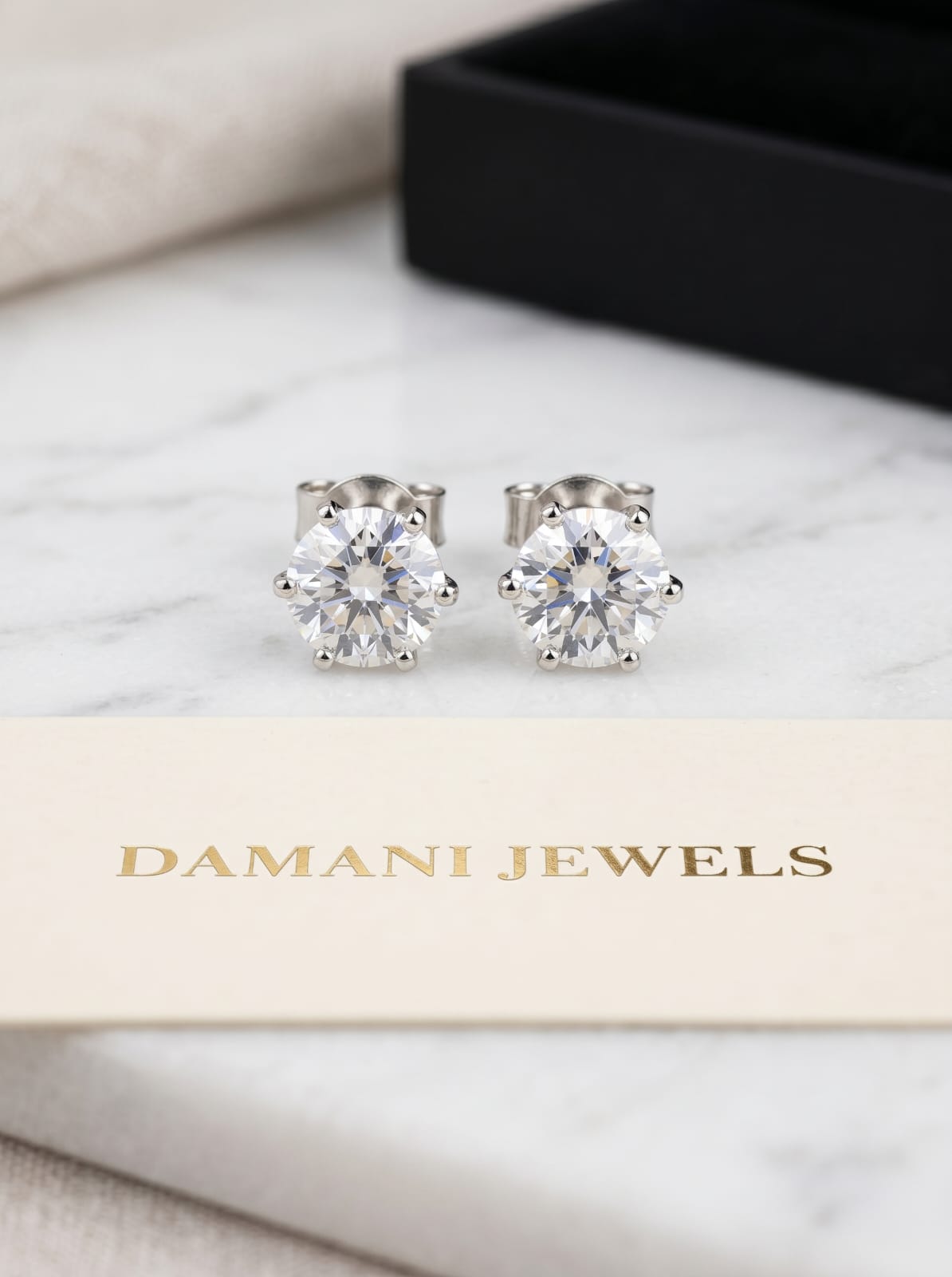 Unisex 92.5 Pure Silver Moissanite Stud Earrings | Sterling Silver Solitaire Earrings