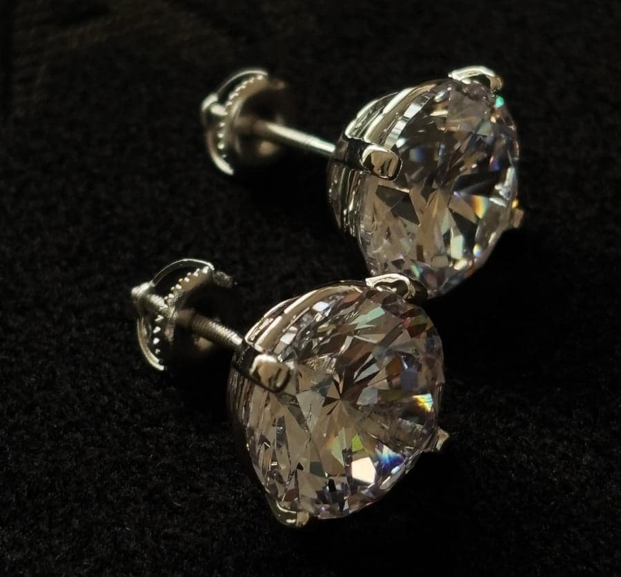 Unisex Diamond Stud Earrings Round Cut | Daily Wear